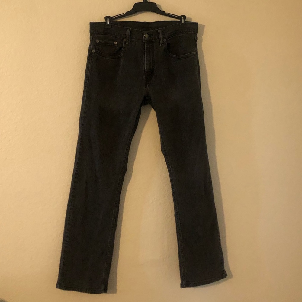 black denim book cut jeans